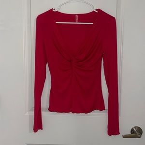 Vintage Eight sixty hot pink long sleeve blouse